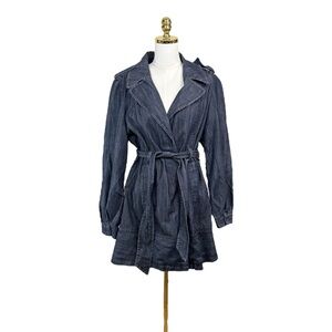 Emma James denim jean trench coat size M